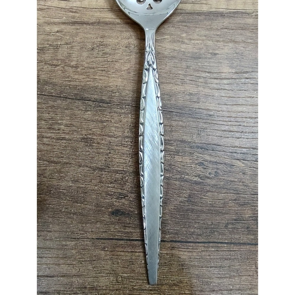 Oneida Community Venetia Stainless Pierced Serving Spoon Tablespoon Slotted Vtg